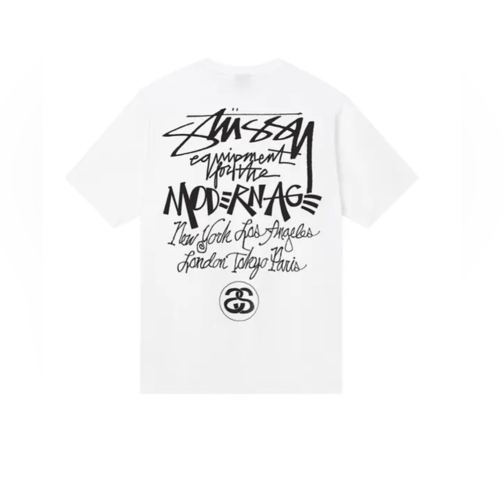 Stussy White Graphic Tee